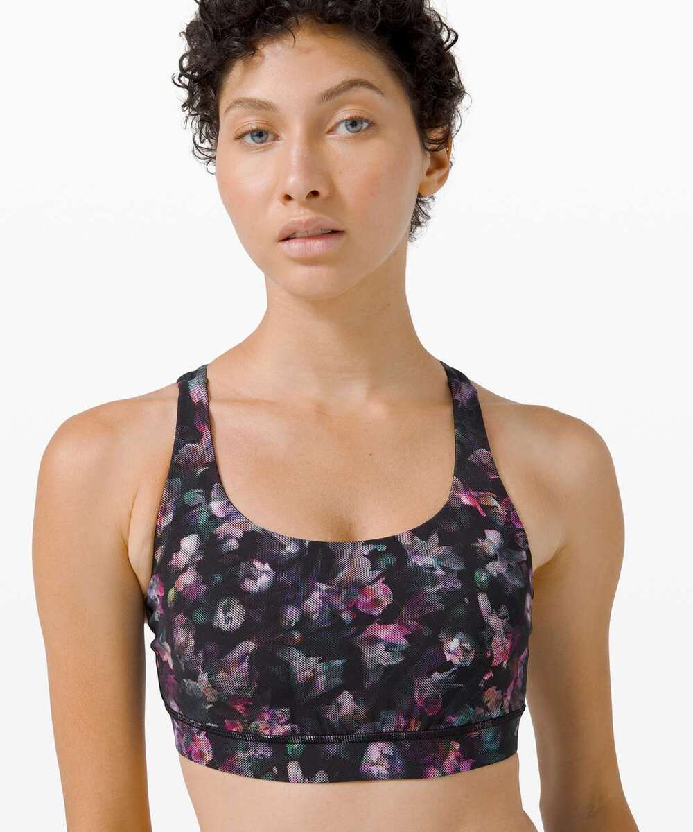 Lululemon Energy Bra Medium Support Activate Floral Multi Size 4